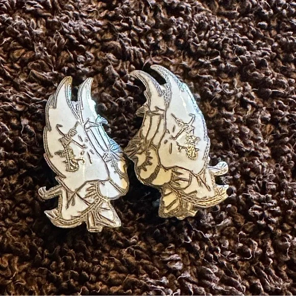 Vintage Sterling Silver Mekhala Goddess Siam lightning goddess Earrings - Picture 4 of 4